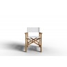 Hi Teak Furniture Direceur Teak Folding Outdoor Dining Armchair in White - Front