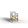 Hi Teak Furniture Direceur Teak Folding Outdoor Dining Armchair in White - Anghled