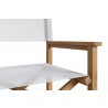 Hi Teak Furniture Direceur Teak Folding Outdoor Dining Armchair in White - Arm Close-up