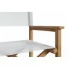 Hi Teak Furniture Direceur Teak Folding Outdoor Dining Armchair in White - Arm Close-up - Hi Teak Furniture Direceur Teak Folding Outdoor Dining Armchair in White - Arm Close-up