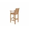 Hi Teak Furniture Michele Teak Outdoor Bar Armchair - Back Angle - Hi Teak Furniture Michele Teak Outdoor Bar Armchair - Back Angle