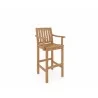Hi Teak Furniture Michele Teak Outdoor Bar Armchair - Angled - Hi Teak Furniture Michele Teak Outdoor Bar Armchair - Angled