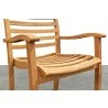  Hi Teak Furniture Mathieu Outdoor Teak Dining Stacking Armchair (Set of 4) - Arm Close-up -  Hi Teak Furniture Mathieu Outdoor Teak Dining Stacking Armchair (Set of 4) - Arm Close-up