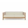 Hi Teak Furniture Sylvie 3 Person Teak Outdoor Sofa with Sunbrella Canvas Cushions - Front - Hi Teak Furniture Sylvie 3 Person Teak Outdoor Sofa with Sunbrella Canvas Cushions - Front