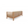 Hi Teak Furniture Sylvie 3 Person Teak Outdoor Sofa with Sunbrella Canvas Cushions - Back Angled
