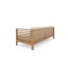 Hi Teak Furniture Sylvie 3 Person Teak Outdoor Sofa with Sunbrella Canvas Cushions - Back Angled - Hi Teak Furniture Sylvie 3 Person Teak Outdoor Sofa with Sunbrella Canvas Cushions - Back Angled