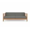 Hi Teak Furniture Sylvie 3 Person Teak Outdoor Sofa with Sunbrella Charcoal Cushions - Front - Hi Teak Furniture Sylvie 3 Person Teak Outdoor Sofa with Sunbrella Charcoal Cushions - Front