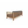 Hi Teak Furniture Sylvie 3 Person Teak Outdoor Sofa with Sunbrella Charcoal Cushions - Back Angled - Hi Teak Furniture Sylvie 3 Person Teak Outdoor Sofa with Sunbrella Charcoal Cushions - Back Angled