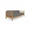 Hi Teak Furniture Sylvie 3 Person Teak Outdoor Sofa with Sunbrella Canvas Charcoal - Angled View - Hi Teak Furniture Sylvie 3 Person Teak Outdoor Sofa with Sunbrella Canvas Charcoal - Angled View