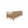 Hi Teak Furniture Sylvie 3 Person Teak Outdoor Sofa with Sunbrella Fawn Cushions - Back Angled - Hi Teak Furniture Sylvie 3 Person Teak Outdoor Sofa with Sunbrella Fawn Cushions - Back Angled