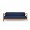 Hi Teak Furniture Sylvie 3 Person Teak Outdoor Sofa with Sunbrella Navy Cushion - Front