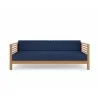 Hi Teak Furniture Sylvie 3 Person Teak Outdoor Sofa with Sunbrella Navy Cushion - Front - Hi Teak Furniture Sylvie 3 Person Teak Outdoor Sofa with Sunbrella Navy Cushion - Front
