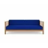 Hi Teak Furniture Sylvie 3 Person Teak Outdoor Sofa with Sunbrella True Blue Cushion - Front - Hi Teak Furniture Sylvie 3 Person Teak Outdoor Sofa with Sunbrella True Blue Cushion - Front
