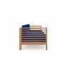 Hi Teak Furniture Sylvie 3 Person Teak Outdoor Sofa with Sunbrella True Blue Cushion - Side - Hi Teak Furniture Sylvie 3 Person Teak Outdoor Sofa with Sunbrella True Blue Cushion - Side