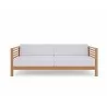 Hi Teak Furniture Sylvie 3 Person Teak Outdoor Sofa with Sunbrella White Cushion - Front - Hi Teak Furniture Sylvie 3 Person Teak Outdoor Sofa with Sunbrella White Cushion - Front