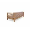 Hi Teak Furniture Sylvie 3 Person Teak Outdoor Sofa with Sunbrella White Cushion - Back Angled - Hi Teak Furniture Sylvie 3 Person Teak Outdoor Sofa with Sunbrella White Cushion - Back Angled