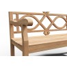 Hi Teak Furniture Abel 47 inch Dia Round Teak Outdoor Folding Dining Table - Arm Close-up