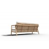 Hi Teak Furniture Daniele Sofa with Sunbrella Canvas Cushion - Back Angle