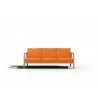Hi Teak Furniture Daniele Sofa with Sunbrella Melon Cushion - Front - Hi Teak Furniture Daniele Sofa with Sunbrella Melon Cushion - Front