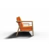 Hi Teak Furniture Daniele Sofa with Sunbrella Melon Cushion - Side - Hi Teak Furniture Daniele Sofa with Sunbrella Melon Cushion - Side