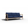 Hi Teak Furniture Daniele Sofa with Sunbrella Navy Cushion - Angled