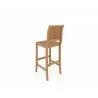 Hi Teak Furniture Clement Teak Outdoor Bar Chair - Back Angle - Hi Teak Furniture Clement Teak Outdoor Bar Chair - Back Angle