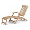 Hi Teak Furniture Adelle Teak Folding Outdoor Deck Chair Lounge - Angled