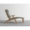 Hi Teak Furniture Adelle Teak Folding Outdoor Deck Chair Lounge with Sunbrella Charcoal Cushions - Side - Hi Teak Furniture Adelle Teak Folding Outdoor Deck Chair Lounge with Sunbrella Charcoal Cushions - Side