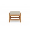 Hi Teak Furniture Sylvie Teak Outdoor Ottoman with Sunbrella Charcoal Canvas Cushions - Front Angled
