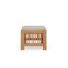 Hi Teak Furniture Sylvie Teak Outdoor Ottoman with Sunbrella Canvas Cushions - Side
