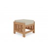 Hi Teak Furniture Sylvie Teak Outdoor Ottoman with Sunbrella Canvas Cushions - Angled