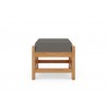 Hi Teak Furniture Sylvie Teak Outdoor Ottoman with Sunbrella Charcoal Cushions - Front View