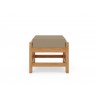 Hi Teak Furniture Sylvie Teak Outdoor Ottoman with Sunbrella Charcoal Fawn Cushions - Front Angled