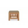 Hi Teak Furniture Sylvie Teak Outdoor Ottoman with Sunbrella Fawn Cushions - Side
