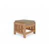 Hi Teak Furniture Sylvie Teak Outdoor Ottoman with Sunbrella Fawn Cushions - Angled