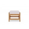 Hi Teak Furniture Sylvie Teak Outdoor Ottoman with Sunbrella Charcoal White Cushions - Front Angled
