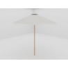 Hi Teak Furniture Marche 118" Diameter Teak Outdoor Umbrella in White - Front