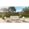 Hi Teak Furniture Daniele 4-Piece Teak Deep Seating Outdoor Sofa Set with Sunbrella Canvas Cushions - Lifestyle - Hi Teak Furniture Daniele 4-Piece Teak Deep Seating Outdoor Sofa Set with Sunbrella Canvas Cushions - Lifestyle