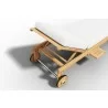 Hi Teak Furniture Edgard Reclining Teak Outdoor Sun Lounger with Wheels and Cupholder - Top Angled - Hi Teak Furniture Edgard Reclining Teak Outdoor Sun Lounger with Wheels and Cupholder - Top Angled