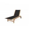 Hi Teak Furniture Elie Teak Outdoor Reclining Sun Lounger in Black with Wheels - Angled - Hi Teak Furniture Elie Teak Outdoor Reclining Sun Lounger in Black with Wheels - Angled