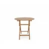 Hi Teak Furniture Abel 47.25 inch Dia Round Teak Outdoor Dining Table - Side View - Hi Teak Furniture Abel 47.25 inch Dia Round Teak Outdoor Dining Table - Side View