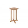Hi Teak Furniture Clement Round Teak Bar Height Outdoor Bistro Table with Umbrella Hole - Angled