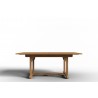 Hi Teak Furniture Belmont Rectangular Teak Outdoor Dining Table with Built-In Extension - Front