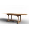 Hi Teak Furniture Belmont Rectangular Teak Outdoor Dining Table with Built-In Extension - Angled and Extended