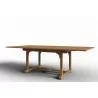 Hi Teak Furniture Belmont Rectangular Teak Outdoor Dining Table with Built-In Extension - Angled and Extended - Hi Teak Furniture Belmont Rectangular Teak Outdoor Dining Table with Built-In Extension - Angled and Extended