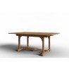Hi Teak Furniture Belmont Rectangular Teak Outdoor Dining Table with Built-In Extension - Angled 