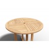 Hi Teak Furniture Abel 35.5 inch Dia Round Teak Outdoor Dining Table - Tabletop Angle View