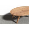 Hi Teak Furniture Daniele Outdoor Teak Oval Coffee Table - Top Angled Close-up