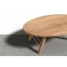 Hi Teak Furniture Daniele Outdoor Teak Oval Coffee Table - Top Angled Close-up - Hi Teak Furniture Daniele Outdoor Teak Oval Coffee Table - Top Angled Close-up