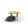 Hi Teak Furniture Amelie Oval Teak Outdoor Dining Table with Built-In Extension - Side with Shadow